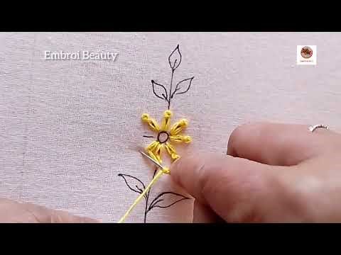 Easy And Simple Flower Embroidery Design. Embroidery Design for Beginners.