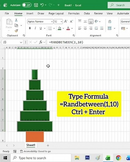 How to Create an Excel Christmas Tree 🎄 | Create a Christmas Tree in Excel | #excel #christmas