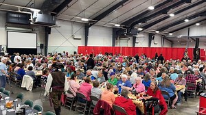 1.5K views · 33 reactions | Ladies, come hungy when you come to one of our events. Thanks to the security guard for holding them back until it was time to open up the doors. #ladiesluncheon #rvlife #women | Family RV Association | Facebook