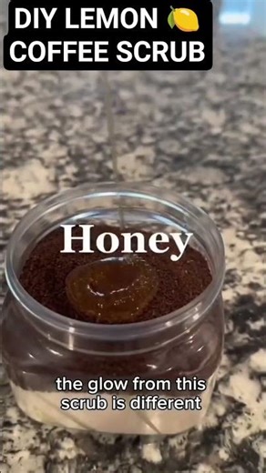 DIY Coffee Lemon Scrub #short #diyscrub #skincareroutine