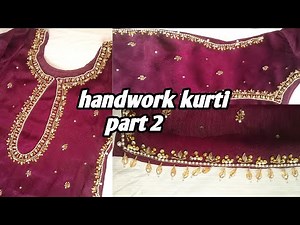 Handwork kurti design tutorial 💫 step by step hand embroidery for beginners ✨ part 2
