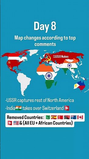 Day 8 of Top Comment changing the map. #foryou #explore #world #map #ussr #india #world #fypシ