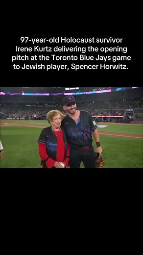Shabbat Shalom, Jewish Toronto! This week at the Blue Jays game, fans witnessed a truly remarkable moment. 97-year-old Holocaust survivor Irene Kurtz took the mound, delivering the opening pitch with grace and strength. She then shared a heartfelt connection with Jewish Blue Jays player, Spencer Horwitz. A powerful reminder of resilience and legacy. What a special moment for our community! Wishing you all a peaceful and meaningful Shabbat. #jewish #jewishtiktok #jewishtok #sports #basketball #to