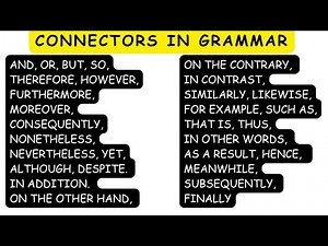 CONNECTORS IN ENGLISH WITH EXPLANATION l ENGLISH GRAMMAR LESSON