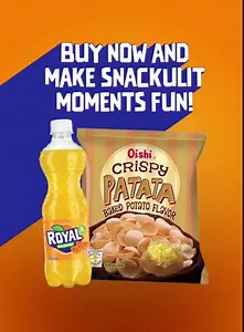 Ang dalawang kulit pinagsama na namin para gawing mas makulit ang inyong snack time! Get your favorite Royal Tru-Orange and Oishi Crispy Patata together and make Snackulit moments fun with a special surprise from us SOON! | Royal