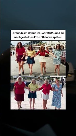 ❤️⏳ Freunde im Urlaub 1972 – 50 Jahre später stellen sie dasselbe Foto erneut nach