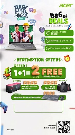 🔥 Acer Back To School Offers LIVE | Cashback + FREE Warranty | ‪@AcerMallPy‬