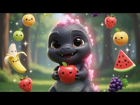 Baby Godzilla’s Fruit Adventure 🍎🍌 A Fun Musical Journey Through Colorful Fruits!