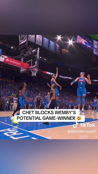 CHET’S BLOCK SENDS THE GAME TO OT 😮 #nba #basketball #wemby #chetholmgren