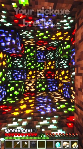 POV : Your Pickaxe Breaks At The Worst Time In Minecraft