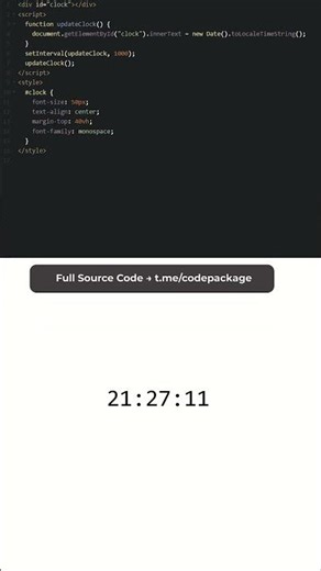 Digital Clock with JavaScript with Source Code | CodePackage