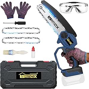 Cordless Mini Chainsaw for BOSCH CORE18V Battery, Pruning Chain Saw 6 inch with Security Lock, Handheld Electric Chainsaw for Wood Cutting, Tree Branches with Brushless Motor (Battery Not Included)