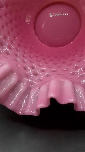 Fenton Pink Hobnail Ruffled Edge Bowl – Vintage Art Glass - Etsy