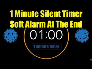 1 Minute Silent Timer With A Soft Alarm At The End | TIMER COUNTDOWN & ALARM