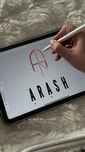 ARASH Name Logo Creation: Tattoo & Procreate Tips #letterlogo #tattooideas #procreate