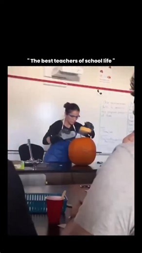GLOBAL REEL HUB™ on Instagram: "This video captures a classroom science demonstration where a teacher is conducting a controlled experiment using a pumpkin, commonly done to explain principles of pressure, chemical reactions, or gas expansion in a safe, visual way. Pumpkins are often used in experiments because their hollow interior and thick outer shell make pressure changes easy to observe. In many classroom demonstrations, gases produced by a chemical reaction (such as from hydrogen peroxide 