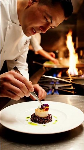 Chef Plating Food Artistically | Master Chef Plating Gourmet Dish #freestockvideo