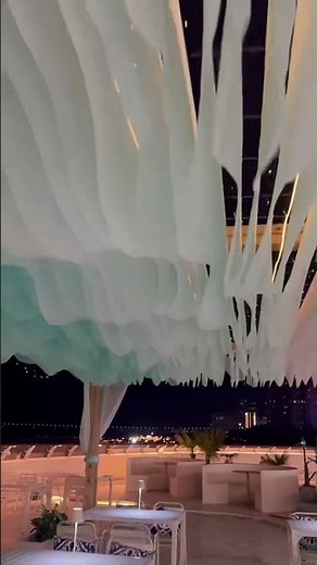 Soft Fabric Canopy for Rooftop Dining Space
