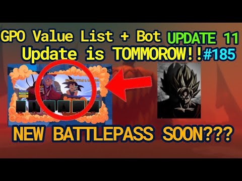 GPO VALUE LIST #185 NEW BATTLE PASS SNEAK??? CHRISTMAS + NEW UPDATE IS TOMMOROW!