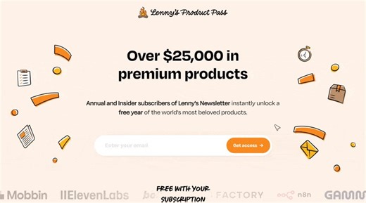 Breaking: Lenny's Newsletter subscribers will be getting a free year of @Cursor_ai, @GoogleAI Pro (w/ Gemini), @NotionHQ, @Supabase, @v0, @Gumloop, and @Fin_aiThis is on top of the 25+ premium products that eligible subscribers already get free for a full year, including Lovable, n8n, Canva, Manus, Gamma, Granola, ElevenLabs, Factory, Devin, Linear, and Wispr Flow. It sounds too good to be true, but it's not.If you’re already a paid subscriber, just keep an eye on your inbox—we’ll email you as s