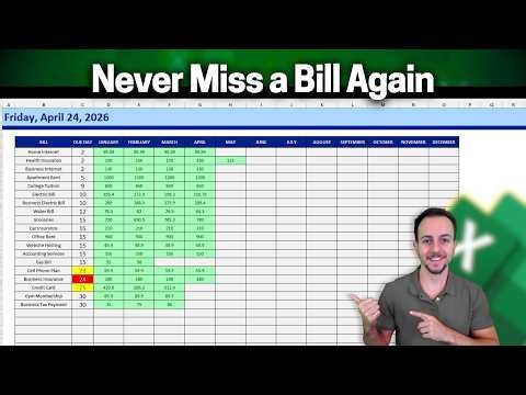 How to Make a Monthly Bill Tracker in Excel | Step by Step