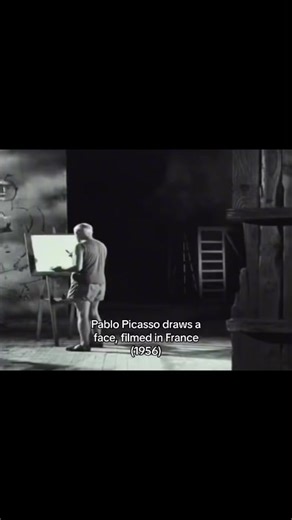 Real Footage of Picasso Drawing a Face