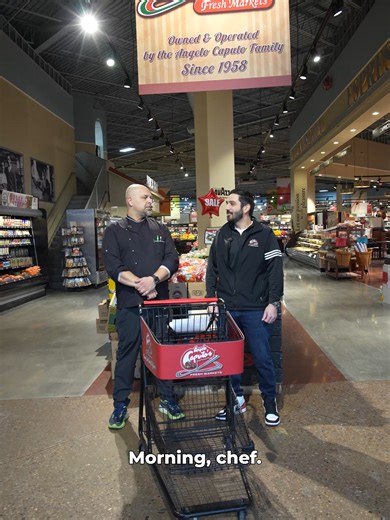 Shopping for everything we need to make cavatappi pasta with shrimp and crispy prosciutto in a vodka-spiked Supreme Sauce. 🍤🍝✨ Full recipe launches tomorrow!