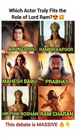 Who Is the Most Suitable Actor for Lord Ram? 😳🔥 #Ramayana #RanbirKapoor #Prabhas #trending#feeds