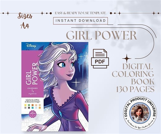 Disney Girl Power Color by Number Digital Coloring Book | Adult Mystery Coloring Pages | Printable PDF PNG | Calm Focused Coloring - Etsy UK