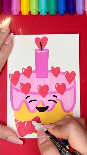 The Sweetest Emoji Mix Ever! 🎂❤️☺️ | Draw Along Art #Shorts #EmojiMix