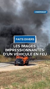 Pour une raison indéterminée, une voiture a pris feu, ce lundi 30 juin aux abords de la RD914, en direction d’Argelès-sur-Mer, sur le territoire de la commune de Villeneuve-de-la-Raho. | L'Indépendant