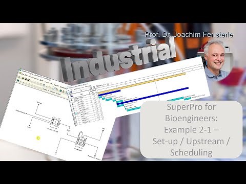 SuperPro for Bioengineers - Example 2-1, set-up of a fermentation process with scheduling.
