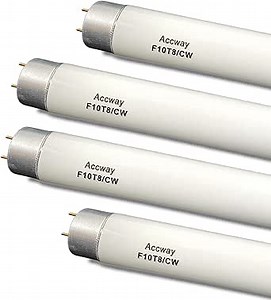 (4 Pack) F10T8/CW 4100K Linear Fluorescent Light Bulb,T8 Type Straight Tube 10Watts Cool White, G13 Medium Based, 13.5 inch MOL
