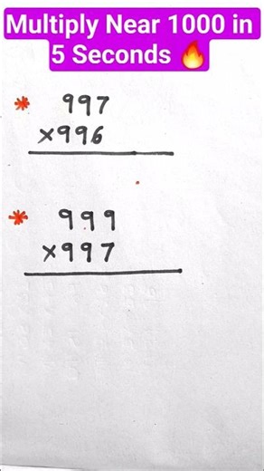 Multiply Near 1000 in 5 Seconds 🔥 Fast Math Trick!#shorts