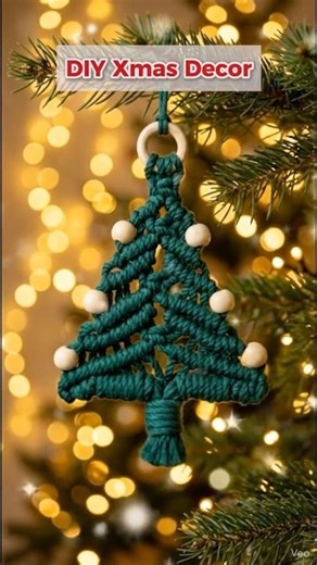 DIY Mini Macrame Christmas Tree 🎄✨ #Shorts