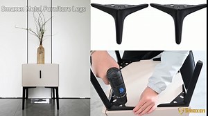 4.7 inch/12cm Matte Black Metal Furniture Legs Set of 4, DIY Replacement for Short Cabinet Legs, Sofa Legs, Small Dresser Legs