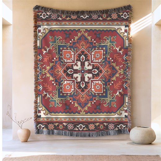 Middle-eastern Pattern Textile Wall Hanging, Woven Blanket Wall Art, Anatolian Kilim Style Tapestry, Middle East Decor, Statement Home Art - Etsy