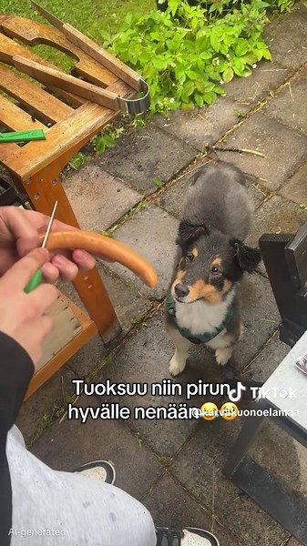 Grillaaminen on Roihun mielestä oikein mukavaa, JOS hänkin saa jotain suuhun pantavaa🐶 #grillikesä #grillisää #kesä #kesäloma #koiranpentuelämää #koirankesä #koiratsuomi #shetlanninlammaskoira #dog