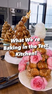 10K views · 68 reactions | Here is what Deputy Food Editor Andrea is developing in the test kitchen! Croquembouche is a French dessert consisting of cream puffs glued together by caramel. Browse Andrea’s recipes: https://cooks.io/3TK36u8 | Cook's Illustrated | Facebook