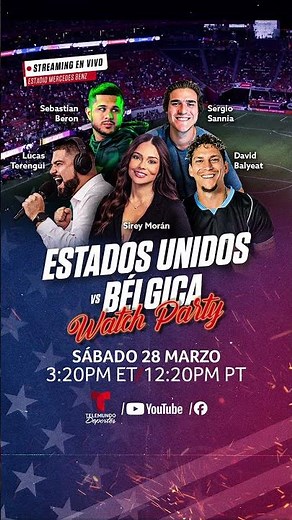 SÁBADO. La fiesta del fútbol EN VIVO: Estados Unidos 🇺🇸 vs. Bélgica 🇧🇪 | Telemundo Deportes
