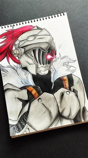 Drawing Goblin Slayer 😱with Intense Red Eye Glow Effect! #anime #goblinslayer #shorts