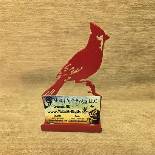 Cardinal Business Card Holder – Metal Desk Organizer – Bird Lover Office Decor - Etsy