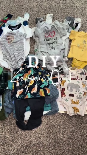Did you keep those old baby clothes? Turn them into a keepsake quilt! #creatorsearchinsights #babyclotheskeepsake #keepsakequilt #memoryquilt #babyclothesquilt #upcycle #quiltmaking #sahm