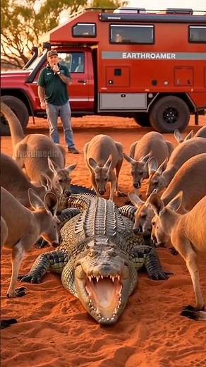 Hero Kangaroos Take On Crocodile to Save Couple!#animals #rescue #wildlife