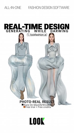 ✏️ Sketch, 👔watch it turn into a photo-real garment—as you draw. ✍️LOOK AI’s real-time magic: every stroke of your drawing syncs live, 👗transforming your hand-drawn lines into lifelike clothing shots instantly. Drapery, fit, fabric texture—all match your sketch’s flow, no lag. 🚀This is fashion design, sped up: your hand leads, the final look follows right now. 👉 Download: 🔗lookfashion.ai 💻 Free trial Free creadits! . #digitalfashion #aiart #procreate #fashionillustrator #fashionindustry #c