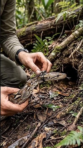 Tiny POV captures a python hunting its prey 👀Inside the rats burrow-Predator Waiting to Strike🐁🐍