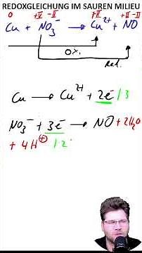 Redoxgleichungen im sauren Milieu aufstellen - einfach und kurz erklärt #redox #chemie