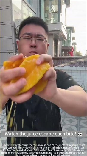 Eating a super juicy star fruit! 😋