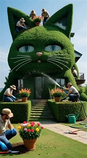 From Ruined House to Giant Cat Mansion 🐱🏡 | Insane Transformation #shorts #timelapse