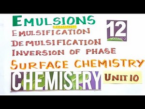 SC-31/Emulsions/Demulsification/Inversion of Phase/Surface Chemistry